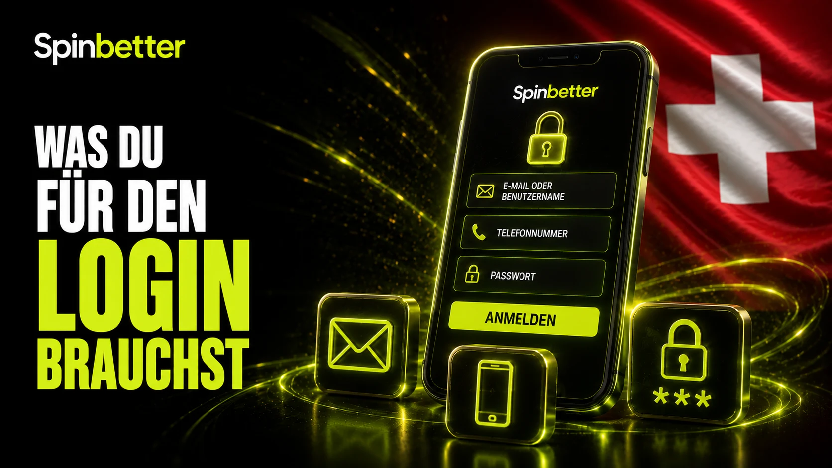 Anmeldemaske mit Feldern für E-Mail oder Benutzername, Telefonnummer und Passwort auf einem Smartphone